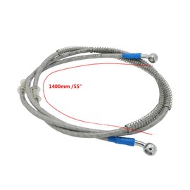 1400mm 140cm Motorcycle Reinforced Hydraulic Brake Oil Hose Line Pipe Fitting Stainless Steel Braided Cable for Motorcycle Pit Dirt Bike Enduro Motocross Street Bikes Sport Bikes