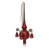 Lauschaer Glas Christmas Tree Topper with Bell Red Gloss, Wound,