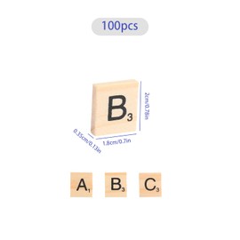 GroveEss 100 PCS Wood Letter Tiles,A-Z Capital Scrabble Letters for Crafts,Children's Educational Toy,for Scrabble Crossword Game and DIY Frame and Wall Art