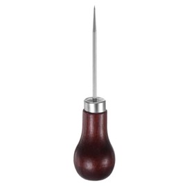 HARFINGTON Handwork Sewing Awl Single Gourd Awl Leather Punch Hole Tool with Wooden Handle Scratch for Broken Wire Make Mark Drilling Stitching Repair and DIY Handmade, Red-brown