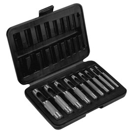 TOPEX 9 Sizes (3-12mm) Alloy Steel Hole Cutter Set with Storage Box Ideal for Wood, Plastic, Linoleum and More, 9 Pack Punch