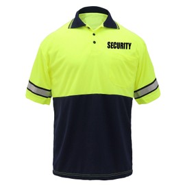 First Class High Visibility Regular Fit Security and Plain Polo Shirt with Reflective Stripes (X-Large)
