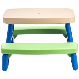 Little Tikes Easy Store Jr. Kid Picnic Play Table, Blue,green