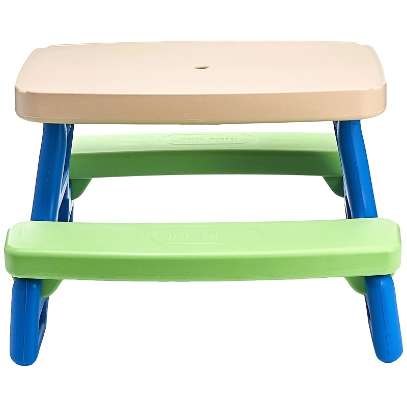 Little Tikes Easy Store Jr. Kid Picnic Play Table, Blue,green