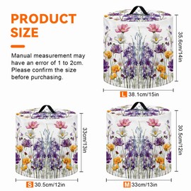 Kitchen Appliance Dust Cover for 6 Quart Instant Pot, Crock Pot, Pressure Cooker, Air Fryer - Decorative Dust Cover with Top Handle & Storage Pockets (Multicolored Wildflowers, 6 Quart)