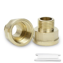 Bwintech 2 Pcs 3/4" Female to 1/2" Male BSP Thread Brass Hex Bushing Reducing Connector for Pipe Connecting Conversion
