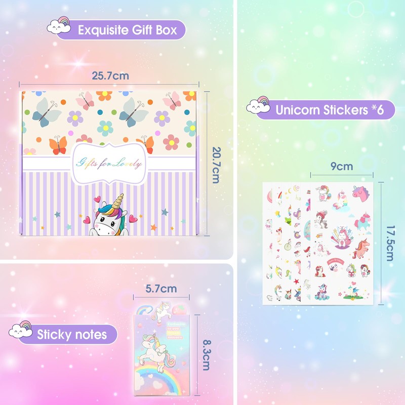 Cooyou Unicorn Stationery, purple, 6Pcs Purple