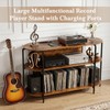 Faesun Vinyl Record Player Stand with Power Outlets, 43.3" Mid