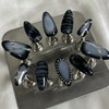 Midnight Handmade Nail Tips - Coffin Egg / 미드나잇 수제네일팁