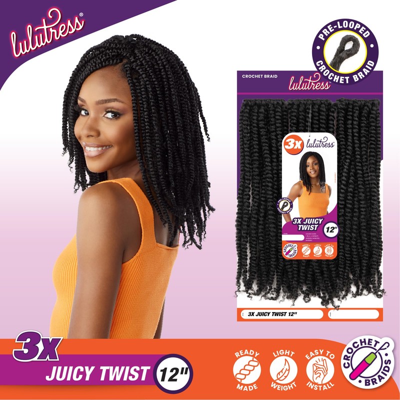 Sensationnel Lulutress crochet braiding hair - 3x juicy twist 12