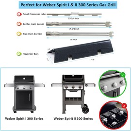Spirit e310 Replacement Parts for Weber Spirit II E-310 E-320 E-330 S-310 S-320 S330 with Front Control, 7636 Flavorizer Bars & 69787 Grill Burner for Weber Spirit 2 Grill with GS4, Spirit II 300