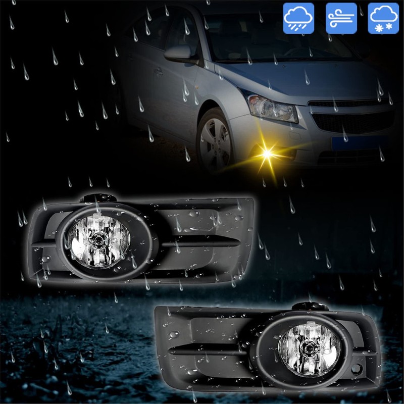 WFLNHB Fog Lights Assembly Replacement for 2010-2014 Chevy Cruze with