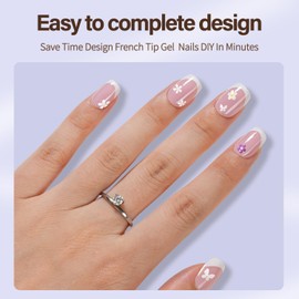 Misssix XBASICTIPS French Tip Press On Nails, 150Pcs French Gel Nail Tips Short Square Pink, Soft Gel Pre-shaped No Need to File 3 in 1 Tips, Fake Nails for Nail Art DIY Extension Designs 15 Sizes