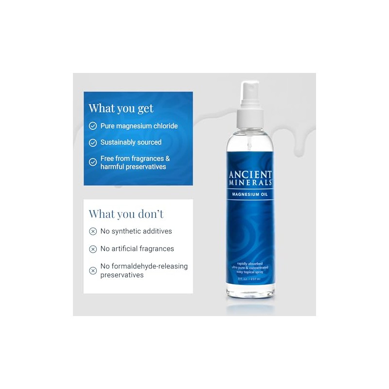 Ancient Minerals Magnesium Oil - 237ml, 8oz by