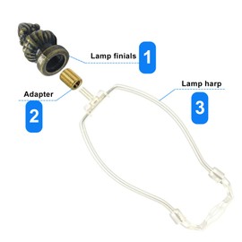 Rierdge Antique Brass Lamp Finial Cap Knob - Dual-Thread Screw Design Fits Both 3/8" and 1/4-27 Harp Threads for Table Floor Wall Lamps, 2 Pack Vintage Style Brass Finials