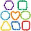 COLVWOFA 50PCS Baby Rings Toy Links Plastic Babies Teething Ring
