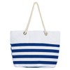 Leisureland Waterproof Canvas Rope Handle Beach Tote Bag (Anchor Royal