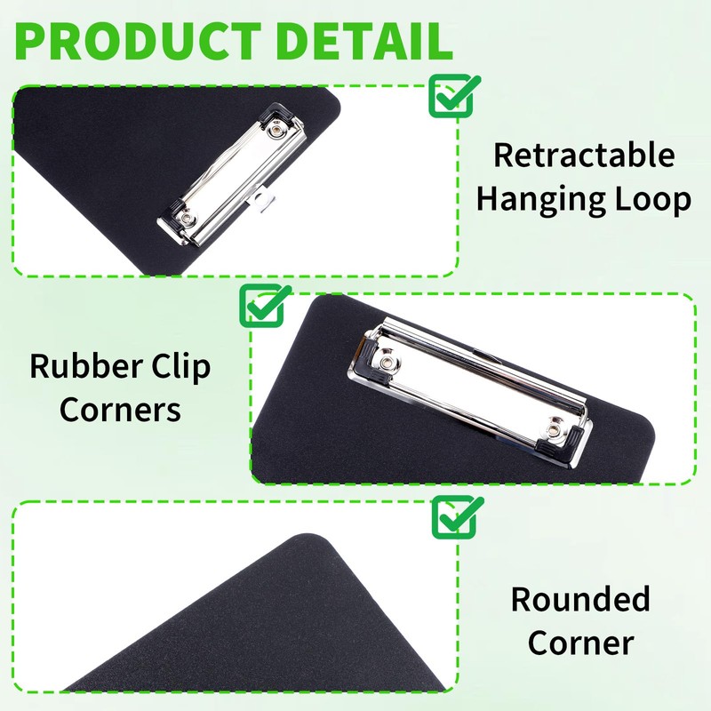 24 Pack Bulk Mini Clipboards, Black A5 Memo Clipboard 5.9x8.8