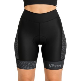 Wixen Women's 4D Padded Cycling Shorts with Pockets – High Waist, Moisture-Wicking Bike Underwear Shorts for Road Biking and Spinning – Wild_Skin – L