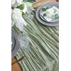 DROMCOM 90 x 300 cm Sage Green Cheesecloth Table Runner