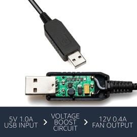 Gebildet 2pcs 12V Step-Up USB to 3-Pin / 4-Pin PWM 5V USB Sleeved Fan Power Adapter Cable, Fan Wind Speed Regulator, 2 Way PWM Splitter Cable, 3 Way PWM Splitter Cable