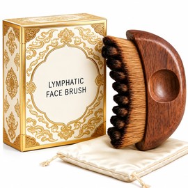 V-Face Brush for Facial Lifting Cleansing & Massage – Natural Wood Handle Soft Bristle Brush for Daily Skincare Routine