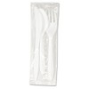 Boardwalk Cutlery Kit, Plastic Fork/spoon/knife/salt/polypropylene/napkin, White, 250/carton