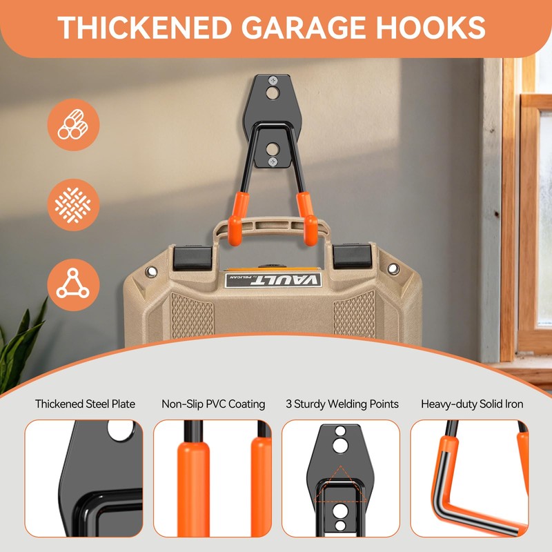 Shineeshi Garage Hooks Heavy Duty, 14 Pack Utility Steel Garage