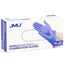 JMU JMU Nitrile Gloves XS 200 Count, 3.5 Mil Powder-Free & Latex-Free Disposable Medical Gloves, Violet Blue