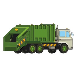 Cool Garbage Truck Artwork Vinyl Wall Decal - Disposal Vehicle for Dump Art Drawing Wall Decoration 20" x 10"