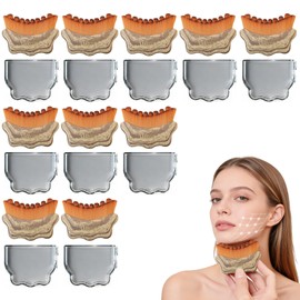 Lymphatic Contour Face Brush - Facial Sculpting & Anti-Puffiness Tool | Ultra Soft Dry Brush for Jawline Massage & Lymphatic Drainage | Ergonomic Design (Gray, 10pc)