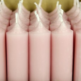 Bütic GmbH Coloured Taper Candles 100 mm x Diameter 22 mm - Candles with Residue-Free Burning, Colour: Pastel Pink, Set of 8