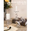 Lewondr Glass Candle Holders, 3 Pieces Crystal Clear Candlesticks with