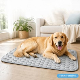 QUIXETH Pawlab Cooling Mat for Dogs, Reusable Pet Cooling Pad, Gray,Medium