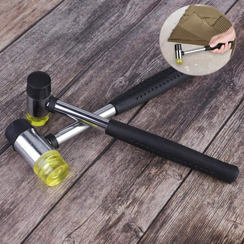 25mm/9.84in Rubber Mallet Double-Sided Soft Hammer Plastic Hammer Manual Rubber