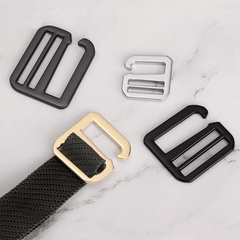 QUARKZMAN Metal G-Hook Strap Adjuster Flat Tri-Glide Slider Buckles for