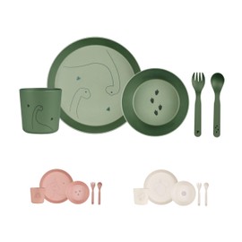 Citron Green Kids Plates and Bowls Sets with Cup, Fork & Spoon – BPA-Free & Planet-Friendly Kids Dinner Set – Shatterproof & Lightweight Childrens Sets of Tableware – Dishwasher-Safe, Reusable