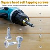 White Square Drive Trailer Exterior Self Tapping Screws # 8x1/2