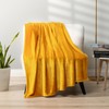 PAVILIA Mustard Yellow Fleece Bed Blanket King Size, Gold Super