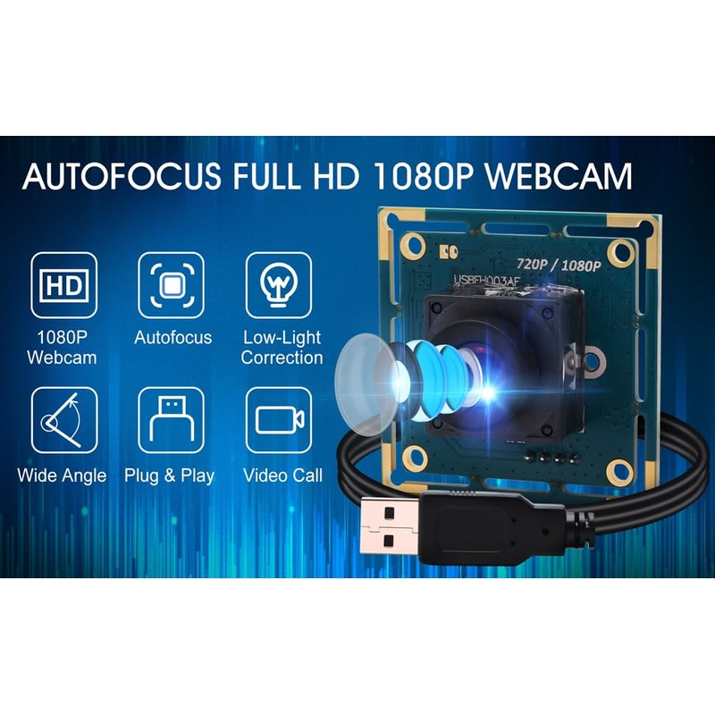 ELP Autofocus Camera, 2MP Full HD USB Camera Module, Ultra