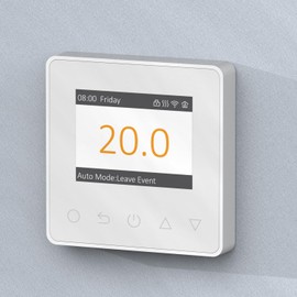 Digital Proframmable Thermostat for Electric Floor Heating Underfloor Heating Thermostat Smart Temperature Controller White without WIFI