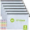 Mesh Zipper Pouch, 6PCS Waterproof Plastic Mesh Zipper Bag, A3