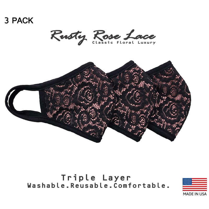 Econo High - Women Fashion Rusty Rose Floral Lace Face