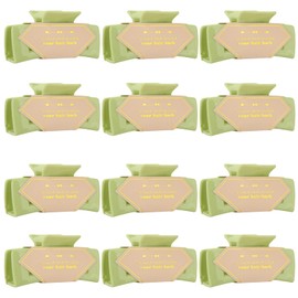 Bridesmaid Proposal Gifts 4.1inch 12pcs Square Hair Claw bachelorette party accessories Clips for Wedding Party Favors (Light Green)