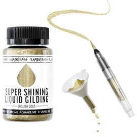 KAMENSKAYA Liquid Gold Leaf Paint - Alcohol Based Fast Drying English Gold Liquid Leaf, 3.38 fl oz (100 ml)