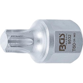 BGS 9532 V-Ribbed Belt Bit Insert, 12.5 mm (1/2 inch), External Hexagon SW 22 mm, T-Profile (for Torx) T60