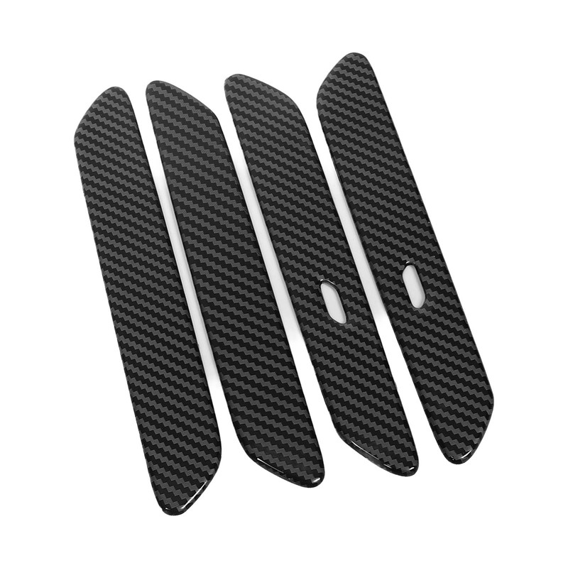 Car Exterior Side Door Handle Cover Trim Sticker Carbon Fiber