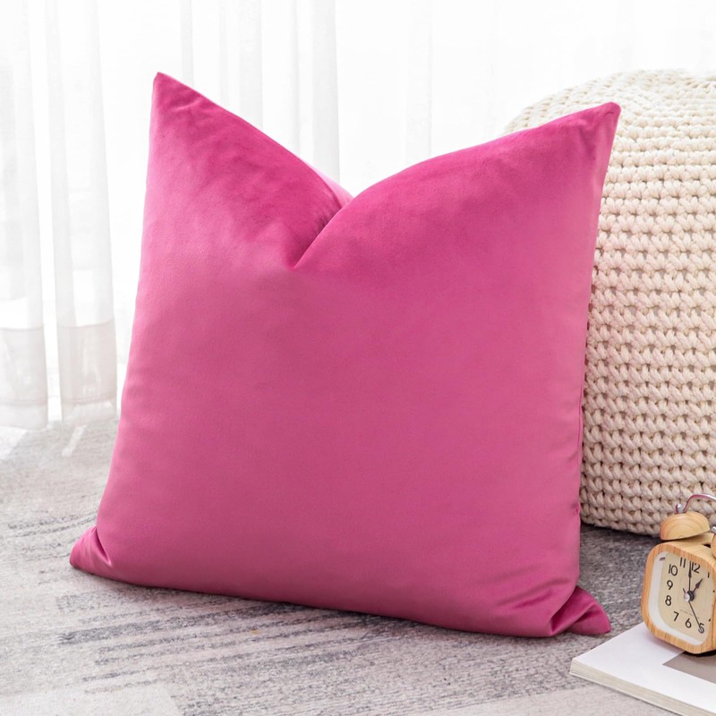 Artscope Luxury Velvet Cushion Covers Decorative Square Pillowcases Soft Solid
