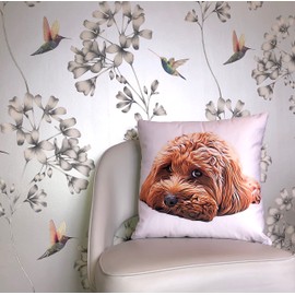 The Beach Stop Decorative Cockapoo Dog Scatter Cushion Cover | Home Decor Inspo | Gift Idea for Cockerpoo Lovers | 45x45cm 18x18” | Cute Cockapoo