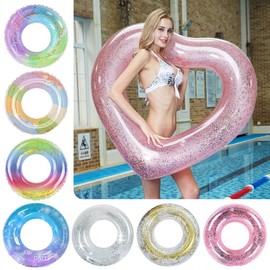 Sequined Star Inflatable Tube Tube Silver 5ea